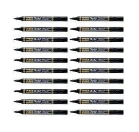 12x Marker permanentny 1.1mm czarny okrągły Pentel N850