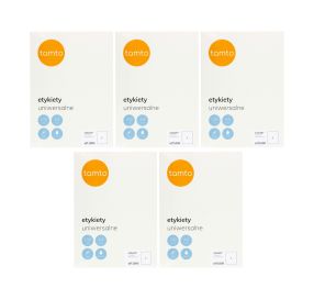 5x Etykiety uniwersalne 210x297/1 białe Tamto (100)