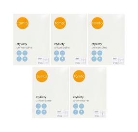 5x Etykiety uniwersalne 105x74/8 białe Tamto (100)