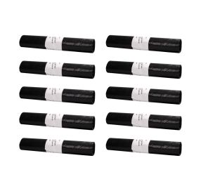 10x Worki śmieci 60l czarne LDPE Fol-Plast (25)