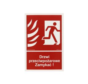 Znak Drzwi ppoż Zamykać!kier/pr 100x148 FN BB014