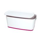 Pojemnik mały z pokrywką biało/różowy MyBox