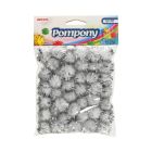 Pompon metaliczny 2cm srebrne Brewis POM23