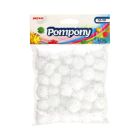 Pompon metaliczny 2cm białe Brewis POM27
