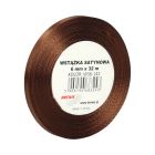 Wstążka dekoracyjna satynowa 6mm/32m brązowa Brewis 142