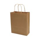 Torba papierowa 180x80x225 brązowa gładka Kraft uszy skręc