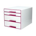 Pojemnik dokumenty 4szuflady biały/różowy WOW Leitz