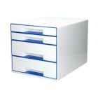 Pojemnik dokumenty 4szuflady biały/niebieski WOW Leitz