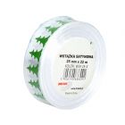 Wstążka satynowa 25mmx22m choinki zielono/białe Brewis