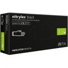 Rękawice nitrylowe bezpudrowe S czarne Nitrylex (100)