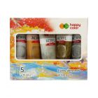 Farba akrylowa 5kol brokat/metalik 75ml HappyColor